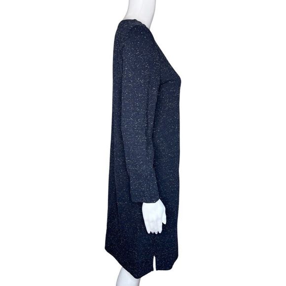 J. Jill Dress Womens Small Navy Blue White Speckled Ponte Knit Basic Minimalist - Picture 2 of 8